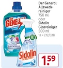 Allzweckreiniger oder Glasreiniger von Der General oder Sidolin im aktuellen Rossmann Prospekt für 1,59 €
