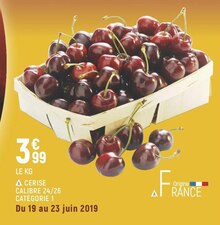 Spar Beaucouzé - Cerise calibre 24/26 catégorie 1 Promo Cerise calibre 24/26 catégorie 1 dans le catalogue Spar "Le royaume des marques Spar ici !" à Beaucouzé