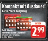 Power Cell Lithium Knopfzellen CR2025 Angebote von Gut & Günstig bei E center Fürth für 2,99 €