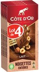 Tablettes de chocolat au lait noisettes entières - CÔTE D'OR - Intermarché Contact à Châlons-en-Champagne Tablettes de chocolat au lait noisettes entières - CÔTE D'OR en promo chez Intermarché Contact Châlons-en-Champagne à 9,13 €