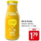 Smoothie im Angebot bei EDEKA in Rottenburg Smoothie Angebote von All in Fruits bei EDEKA Rottenburg für 1,79 €