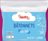 Promo Bâtonnets 100% coton x160 à 0,32 € dans le catalogue Netto à Avensan