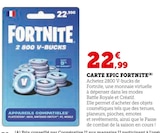 Promo CARTE EPIC FORTNITE à 22,99 € dans le catalogue Super U à Broons