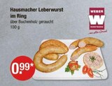 Hausmacher Leberwurst im Ring Angebote von Weber bei V-Markt Regensburg für 0,99 €