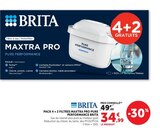 Pack 4 + 2 filtres Maxtra Pro Pure Performance - BRITA en promo chez Hyper U Garges-lès-Gonesse à 34,99 €