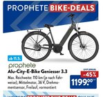 Alu-City-E-Bike Geniesser 3.3 im Angebot bei ALDI SÜD in Augsburg Alu-City-E-Bike Geniesser 3.3 Angebote von prophete bei ALDI SÜD Augsburg für 1.199,00 €
