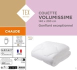 La couette "Volumissime" chaude - TEX HOME en promo chez Carrefour Thonon-les-Bains à 41,24 €