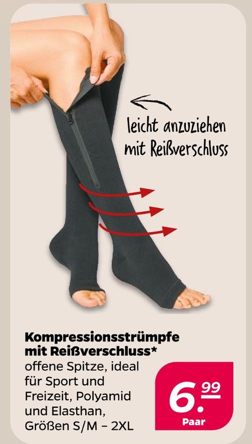 Kompressionsstrümpfe mit Reißverschluss