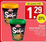 Soba Nudel Cup Angebote von Nissin bei WEZ Bad Oeynhausen für 1,29 €