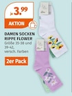 DAMEN SOCKEN RIPPE FLOWER Angebote bei Müller Köln für 3,99 €