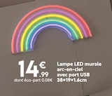 Lampe LED murale arc-en-ciel avec port USB dans le catalogue Maxi Bazar