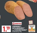 Leberwurst im Angebot bei Marktkauf in Mülheim Leberwurst Angebote von Rasting bei Marktkauf Mülheim für 1,19 €