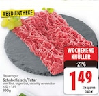 Schabefleisch/Tatar von Bauerngut für 1,49 € bei E center im Angebot Schabefleisch/Tatar von Bauerngut im aktuellen E center Prospekt