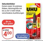 Sekundenkleber Angebote von UHU bei GLOBUS Saarbrücken für 4,00 €