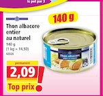 Promo Thon albacore entier au naturel à 2,09 € dans le catalogue Norma à Niedermodern