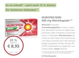 Nurofen Mini 400 mg Weichkapseln bei LINDA Premiumapotheke im Blankenburg Prospekt für 8,95 €