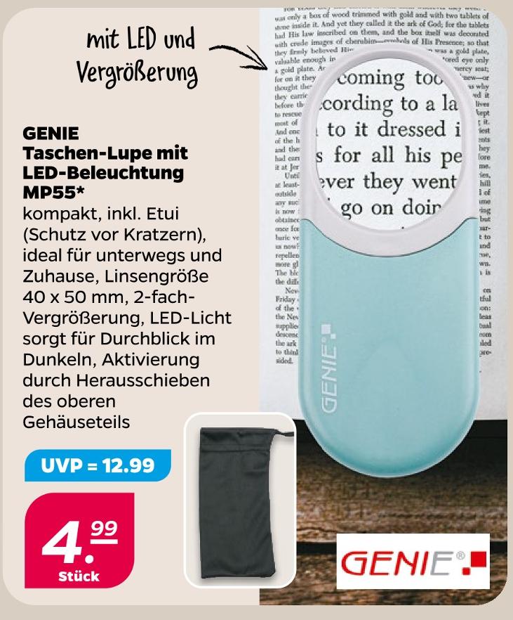 Taschen-Lupe mit LED-Beleuchtung MP55