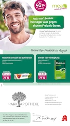 Apotheken Prospekt von mea - meine apotheke Duisburg mea - meine apotheke Prospekt: "Unsere August-Angebote", 4 Seiten, 01.08.2026 - 31.08.2026