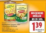 Delikatess-Suppen oder 1-Portions-Eintöpfe von Erasco für 1,39 € bei E center im Angebot Delikatess-Suppen oder 1-Portions-Eintöpfe von Erasco im aktuellen E center Prospekt