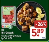 Bio-Gulasch  im aktuellen ALDI SÜD Prospekt für 5,89 €