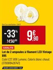 Lot de 2 ampoules à filament LED Vintage B95 - Xanlite en promo chez Bricorama Gonesse à 9,90 €