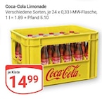 Aktuelle Coca Cola Angebote bei GLOBUS in Wetzlar Aktuelles Coca-Cola Limonade Angebot bei GLOBUS in Wetzlar ab 14,99 €