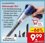 Aktuelles Akkusauger 2in1 Angebot bei Netto Marken-Discount in Recklinghausen ab 9,99 €