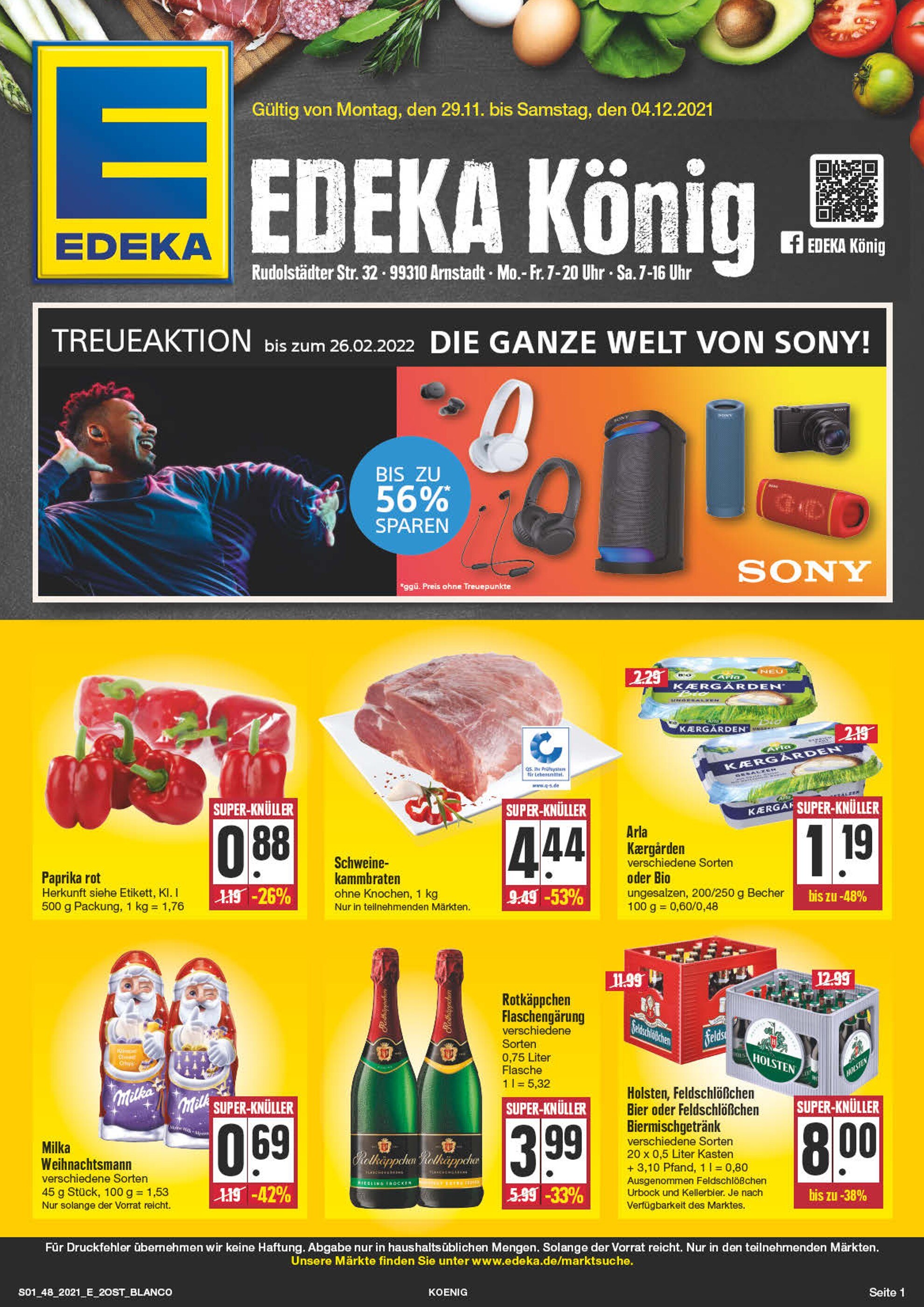 EDEKA Prospekt für Arnstadt mit 28 Seiten EDEKA Prospekt für Arnstadt: "Aktuelle Angebote", 28 Seiten, 29.11.2021 - 04.12.2021