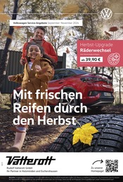 Aktueller Volkswagen Werkstatt & Auto Prospekt in Bodenwerder und Umgebung, "Mit frischen Reifen durch den Herbst" mit 1 Seite, 01.10.2024 - 30.11.2024