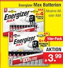 Max Batterien Alkaline AA oder AAA bei Zimmermann im Bunde Prospekt für 3,99 €