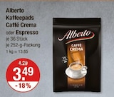 Kaffeepads Caffé Crema oder Espresso von Alberto im aktuellen V-Markt Prospekt für 3,49 €