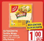 Tortilla Wraps Weizen von Gut&Günstig für 1,00 € bei EDEKA im Angebot Tortilla Wraps Weizen von Gut&Günstig im aktuellen EDEKA Prospekt