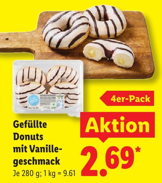 Gefüllte Donuts mit Vanillegeschmack
