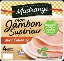 Mon jambon supérieur avec couenne - Géant Casino à Paris Mon jambon supérieur avec couenne en promo chez Géant Casino Paris à 1,70 €