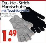 Da.- He.- Strick-Handschuhe Angebote bei Wreesmann Bautzen für 1,49 €
