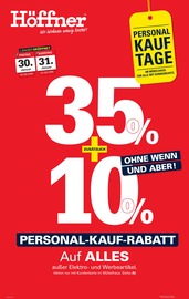 Höffner Möbel & Einrichtung Prospekt der aktuellen Woche mit 4 Seiten, gültig von 28.01.2026 bis 10.02.2026, in Viersen und Umgebung Aktueller Höffner Möbel & Einrichtung Prospekt in Viersen und Umgebung, "PERSONAL-KAUF-RABATT" mit 4 Seiten, 28.01.2026 - 10.02.2026