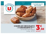 4 Pains au Chocolat + 4 Croissants - U en promo chez Super U Villeneuve-Saint-Georges à 3,50 €