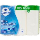 Essuie-tout blanc ultra absorption - CARREFOUR ESSENTIAL en promo chez Carrefour Essuie-tout blanc ultra absorption - CARREFOUR ESSENTIAL dans le catalogue Carrefour