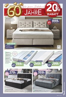 Bett im aktuellen BRAUN Möbel-Center Prospekt (Reutlingen) Bett im BRAUN Möbel-Center Prospekt "60 JAHRE JUBILÄUM" mit 8 Seiten (Reutlingen)