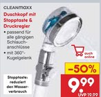 Duschkopf mit Stopptaste & Druckregler Angebote von CLEANmaxx bei Netto Marken-Discount Baden-Baden für 9,99 €