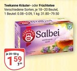 Kräutertee Angebote von Teekanne bei GLOBUS Rodgau für 1,59 €