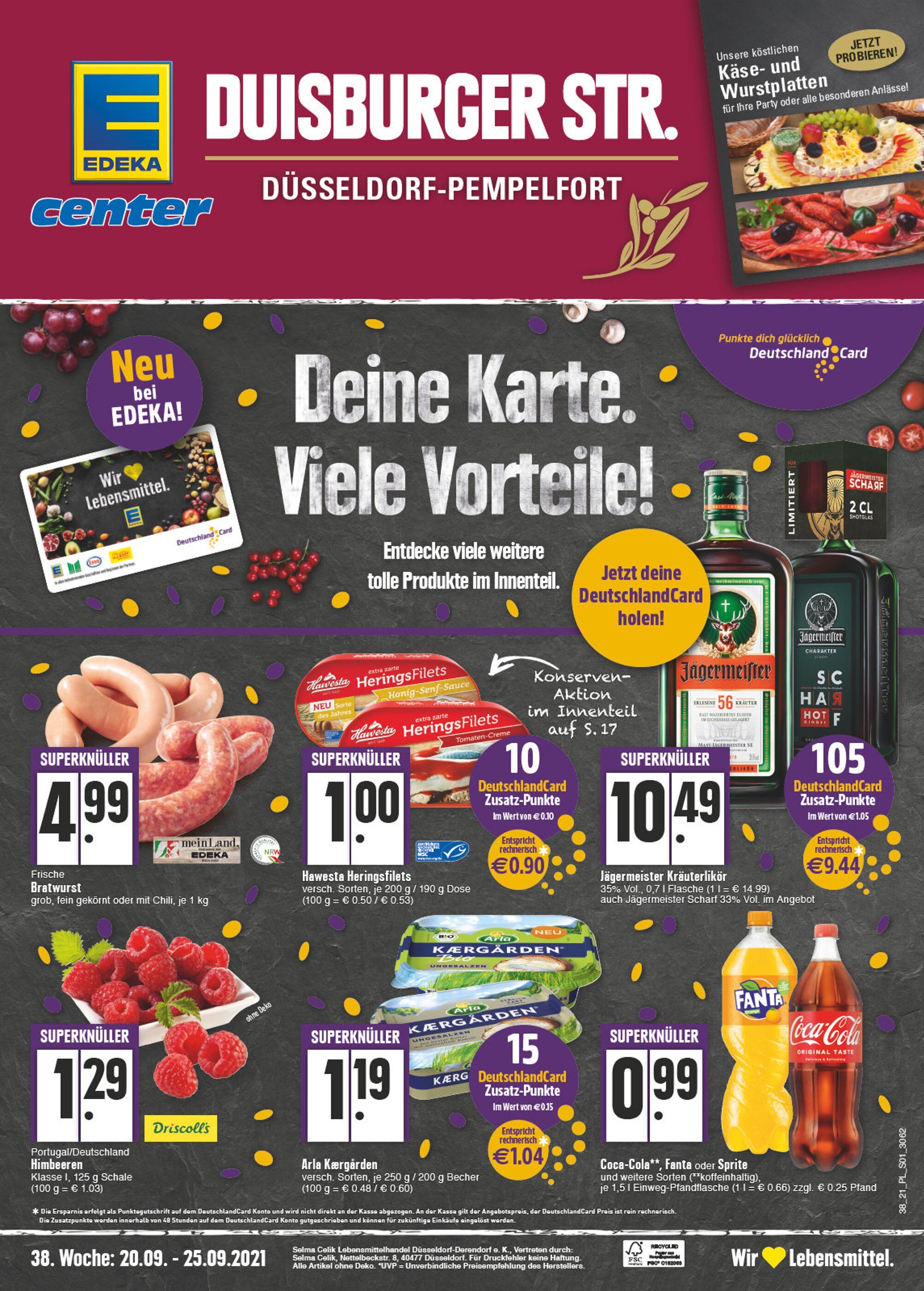 EDEKA Prospekt für Düsseldorf mit 24 Seiten EDEKA Prospekt für Düsseldorf: "Aktuelle Angebote", 24 Seiten, 20.09.2021 - 25.09.2021