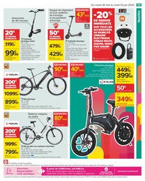 Prix et réduction Vélo Électrique dans le prospectus Carrefour en cours Offre Vélo Électrique dans le catalogue Carrefour du moment à la page 59
