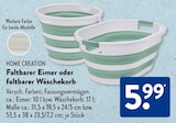 Faltbarer Eimer im ALDI SÜD Prospekt Faltbarer Eimer von HOME CREATION im aktuellen ALDI SÜD Prospekt für 5,99 €
