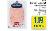Thüringer Spezialität Lieblingswurst Leberkäse von Wolf im aktuellen diska Prospekt für 1,19 €