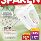 Handmixer MultiMix 1 „HM 1110 WH“ im Angebot bei Netto Marken-Discount in Mülheim Handmixer MultiMix 1 „HM 1110 WH“ Angebote von Braun bei Netto Marken-Discount Mülheim für 17,99 €