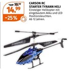 STARTER TYRANN HELI von CARSON RC im aktuellen Müller Prospekt für 14,99 €