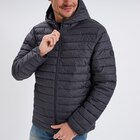 Doudoune légère déperlante à capuche gris foncé homme en promo chez La Halle Villeurbanne à 29,99 €