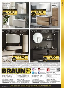 Badmöbel im BRAUN Möbel-Center Prospekt "60 JAHRE BRAUN MÖBEL CENTER" mit 12 Seiten (Freiburg (Breisgau))