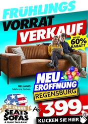 Aktueller Seats and Sofas Möbel & Einrichtung Prospekt in Kelheim und Umgebung, "FRÜHLINGS VORRAT VERKAUF" mit 1 Seite, 13.04.2024 - 20.04.2024